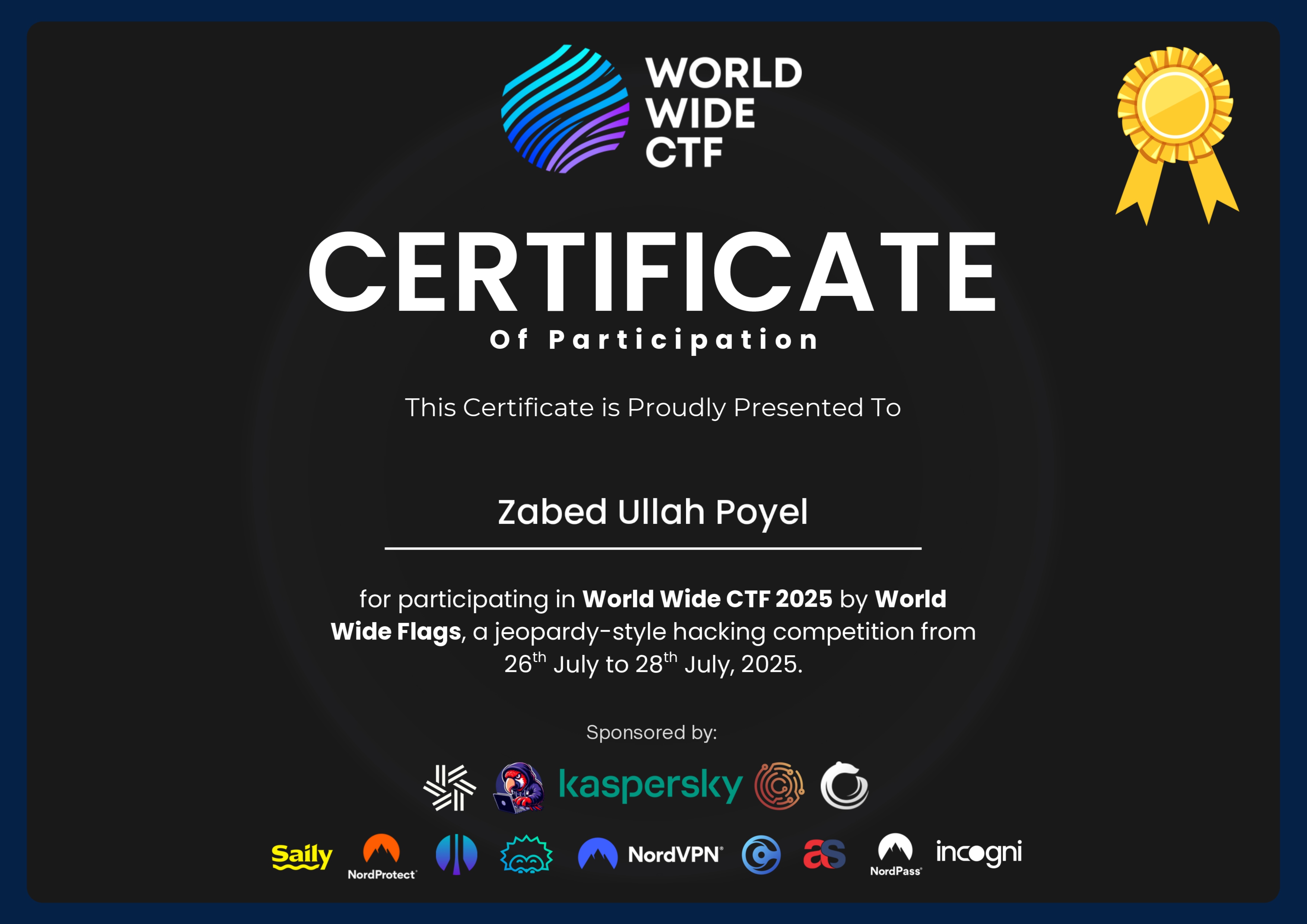 CTF Certificate