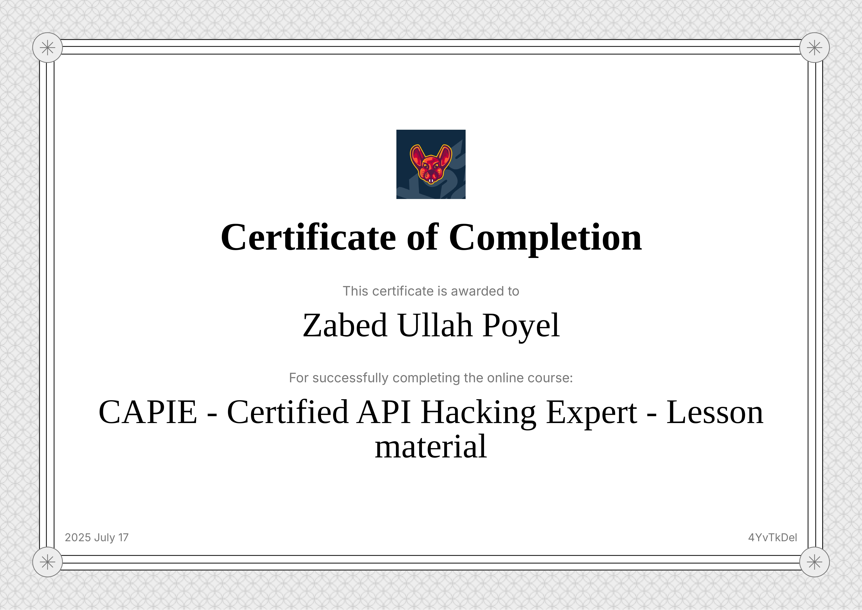 CAPIE - Certified API Hacking Expert